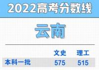 2022年云南省高考理科分?jǐn)?shù)線公布（云南省高考理工類分?jǐn)?shù)線一覽表）