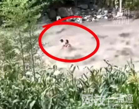 彭州突發山洪黑衣男子逆行救人 始料未及真相簡直暖心至極