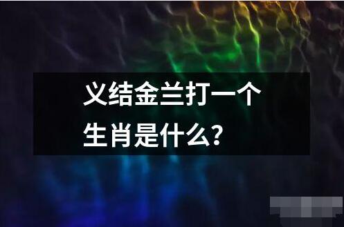 義結金蘭打一個生肖是什么？