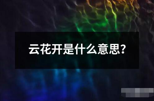 云花開是什么意思？