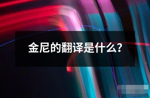 金尼的翻譯是什么？