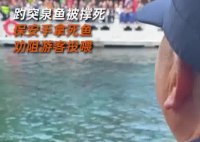 趵突泉保安勸阻喂魚:撐死好幾條了 實在太無奈了