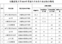 安徽建筑大學2024在安徽省錄取分數線(各專業最低分數線一覽表公布)