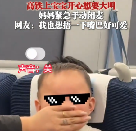 萌娃坐高鐵激動不已 媽媽手動閉麥 實在太可愛了